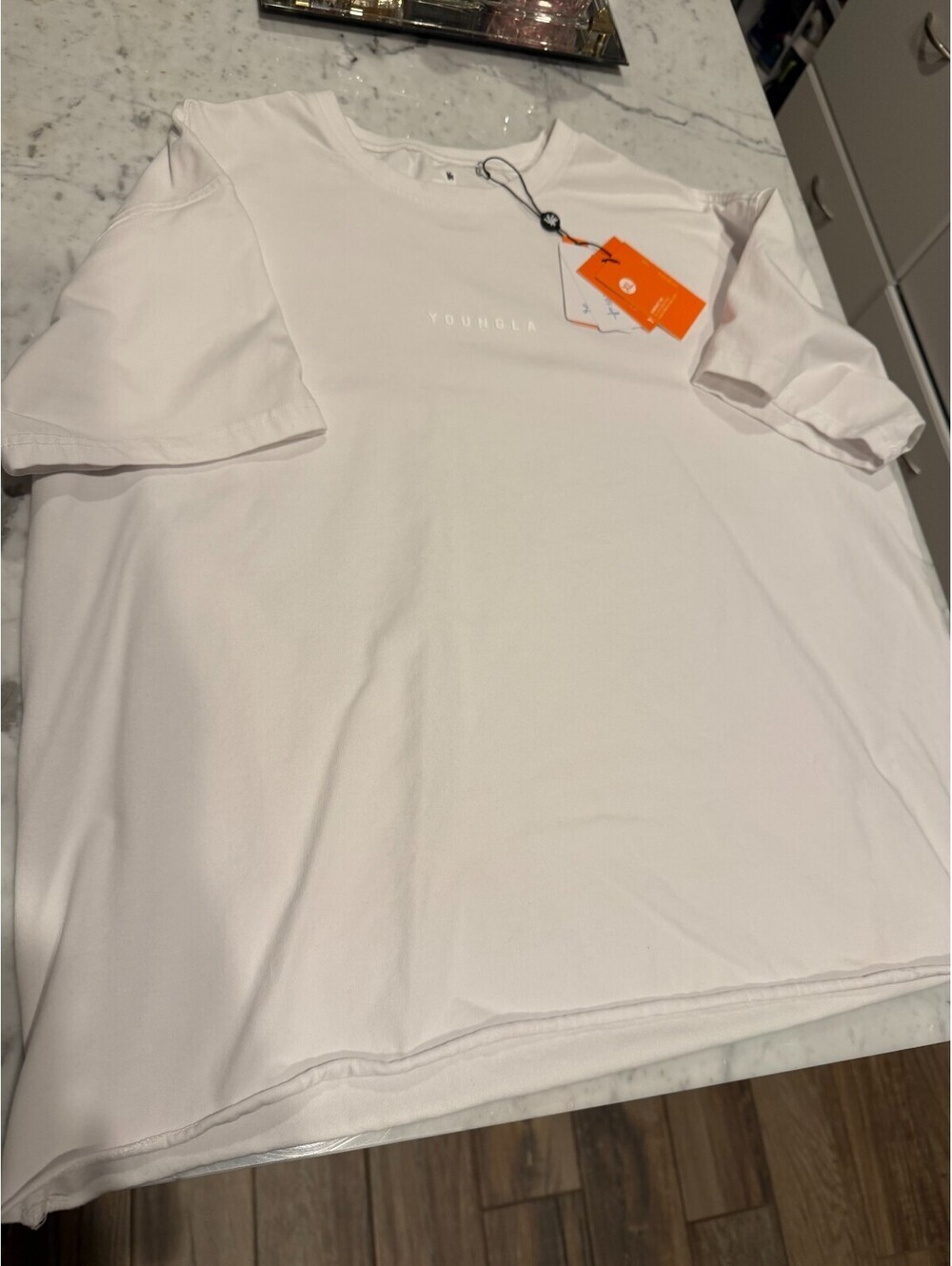 YoungLA- Mens XL White- 4097 - Cropped Tailored Tees- SOLD OUT!